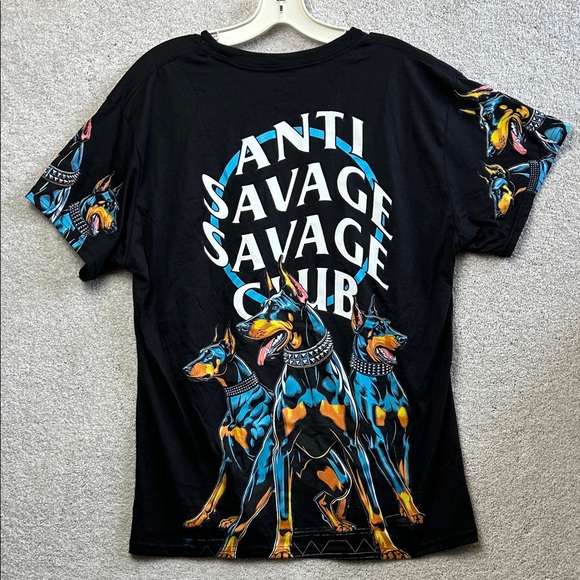 Fresh Laundry Anti Savage Savage Club Dobermann Pincher L Graphic Tee - Picture 1 of 3